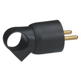 Annela plastic earth plug - with ring - blister pack - black