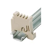 End bracket, Plastic, beige, Rail: TS 15, Direct mounting