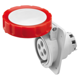 10° ANGLED FLUSH-MOUNTING SOCKET-OUTLET HP - IP66/IP67 - 3P+E 16A 380V/440V 50HZ/60HZ - RED - 3H - SCREW WIRING