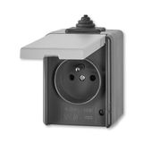 5598-2929S Socket outlet with earthing pin, with hinged lid, with surge protection