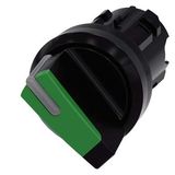 3SU1002-2BC40-0AA0-Z Y12 Selector switch, illuminable, 22 mm, round, plastic, green, selector switch, short, 2 switch positions O