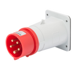 STRAIGHT FLUSH MOUNTING INLET - IP44 - 3P+N+E 32A 380-415V 50/60HZ - RED - 6H - SCREW WIRING