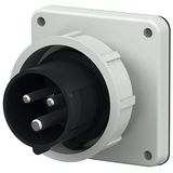 Panel mounted inlet, 32A4p7h500V, IP67