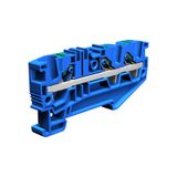 Push-in terminal block 6mm2 1+2, 1-level, blue color