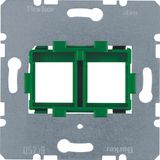 Supporting plate green mounting device 2gang for modular jacks, com-te