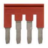 Short bar for terminal blocks 4 mm² push-in plus models, 4 poles, red