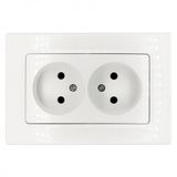 Linnera-Rollina Two Gang Socket White