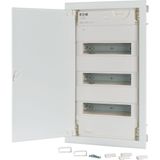 Hollow wall compact distribution board, 3-rows, super-slim sheet steel door