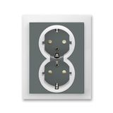 5512M-C03459 61 Double socket outlet with earthing contacts, shuttered