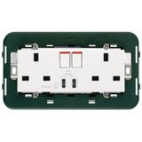 2 2P+E13ABS socket+red switch+C/C- USB w
