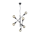 Cross pendant 6xE27 matt black