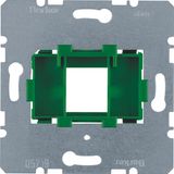 Supporting plate green mounting device 1gang for modular jack, com-tec