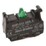 Allen-Bradley, 800F-PD0CX10, Incandescent Module, Plastic Latch Mount, No Bulb, 1 N.O. Contact(s), 0 N.C. Contact(s), Standard