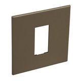 French and German standard plate square version 1 module - dark bronze