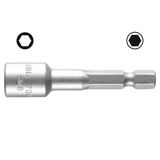 Standard bit, nut driver insert, magnetic, style E 6.3. 3/8x55