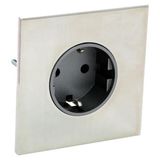 Art d'Arnould univers Epure single standard Schuko power socket 2P+E 16A 250V - Mirror Steel