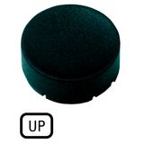 Button plate, raised black, UP