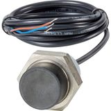 Proximity switch, E57P Performance Short Body Serie, 1 N/O, 3-wire, 10 – 48 V DC, M30 x 1.5 mm, Sn= 15 mm, Non-flush, NPN, Stainless steel, 2 m connec
