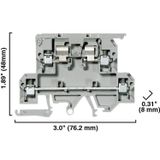 Allen-Bradley 1492-JD3FB24 1492-J IEC Terminal Block, Two-Level Block, 2.5 mm (# 22 AWG - # 12 AWG), Hinged-arm fuse circuit, Gray (Standard), 10-36V AC/DC