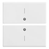 Two half-buttons 2M I symbol white