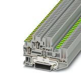 Protective conductor double-level terminal block