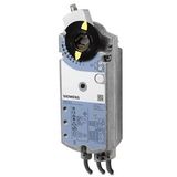 GBB135.1E - Rotary air damper actuator, AC 24 V, 3-position, 25 Nm, 150 s, 2 auxiliary switches, potentiometer