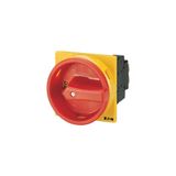 Main switch, 3 pole + N + 1 N/O + 1 N/C, 20 A, Emergency-Stop function, 90 °, flush mounting