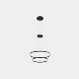 Pendant Circular Downward 2 Rings (ø900 ø600) LED 77.3W 3363lm 4000K Black