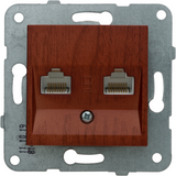 Novella-Trenda Walnut Tree Two Gang Socket Child Protection