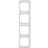 1-M frame, 4-fold with label holder, vertical installation, active white glossy