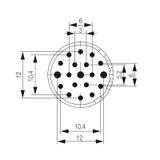 contact insert (circular connector), Solder-in pin, 17 mm, Print conta