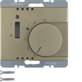 Thermostat, NC contact, centre plate, rocker switch, arsys bronze matt