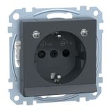 SCHUKO socket with light outlet and LED lighting module, touch protection, plug-in terminals, anthracite, system M