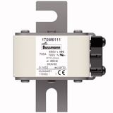 Fuse-link, high speed, 700 A, AC 690 V, DIN 3, 76 x 92 x 109 mm, aR, DIN, IEC, single indicator