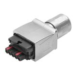 Power plug-in connector (industrial ethernet), Colour: Silver grey, IP