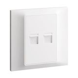 Socket 2 Gang RJ45 Data Outlet Cat 6 UTP 7X7 White, Legrand-Belanko S