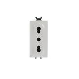 2P+E socket outlet, 10/16A - 250V~, P17/P11 type Italian type Bipasso White - Chiara