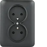 Individual double socket - black