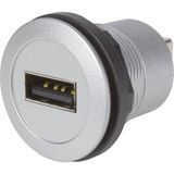 har-port USB 2.0 A-B coupler silver