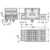 2-conductor combi strip 100% protected against mismating Snap-in mount