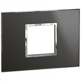 Arteor™ - Italian / US standard plate square version 2 modules - Reflective Metal - Black