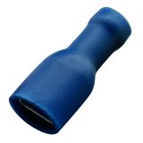 Flat plug sleeve (female) 1.5-2.5/6.3x0.8 blue fully insulated Nylon