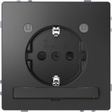 SCHUKO socket with light outlet and LED lighting module, touch protection, plug-in terminals, anthracite, system design