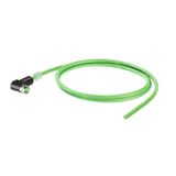 PROFINET Cable (assembled), M8 D-code - IP67 angeled socket, Open, Num