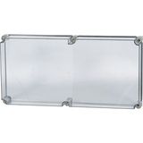 Cap, transparent smoky gray, lockable, HxWxD=750x375x100mm