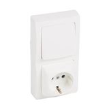 10 AX + Base 2P+T 16A Switch - 250 V~ - Oteo - monobloc - White