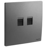 Mallia Senses 2 gang keystone adapter - Dark Silver