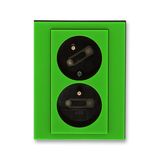 5513H-C02357 67 Double socket outlet with earthing pins, shuttered, with turned upper cavity