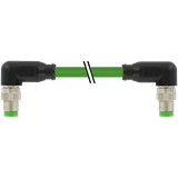 M8 male 90°/M8 male 90° A-cod. PUR 1x4xAWG26 shielded gn+drag-ch 6m