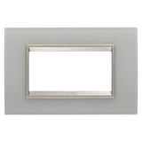 LUX PLATE - IN GLASS - 4 MODULES - NATURAL REFLECTION - INNER FRAME MATT LIGHT BRONZE - CHORUSMART